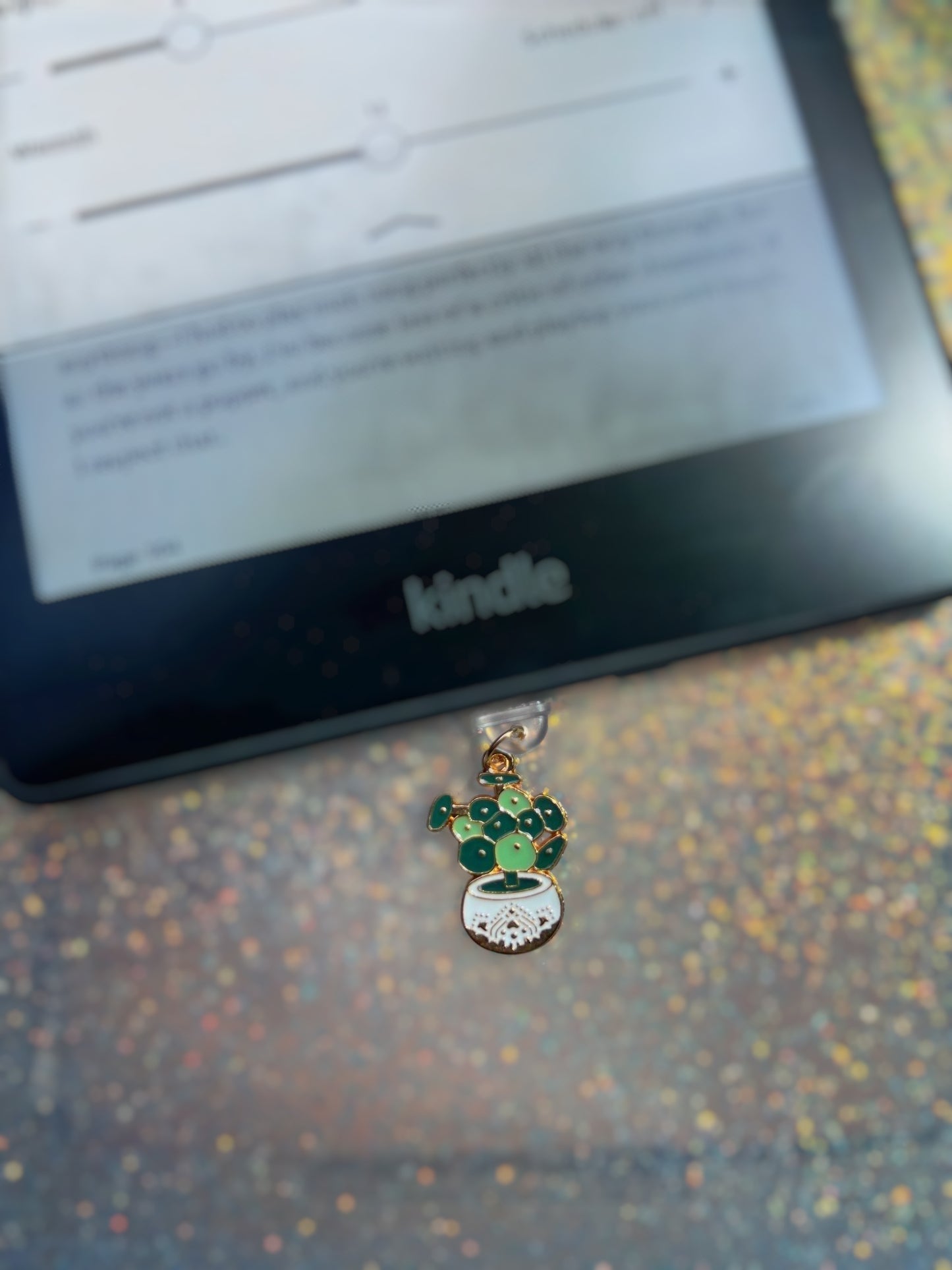 **FLASH SALE** Plant Theme Kindle Charm, Dust Plug Charm, Phone Plug Charm, Kindle Accessories, Booklover Gifts, Bookish Merch, Kindle Dust Plug, Kindle Initial Charm
