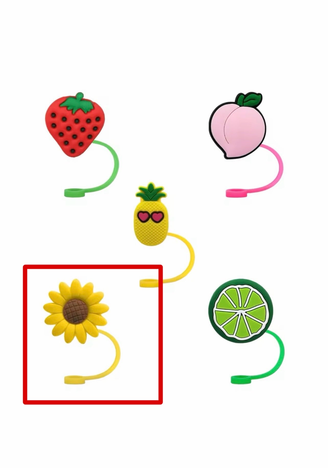 Fruit Shaped Straw Toppers | Birthday Party Decorations | Reusable Drink Accessories