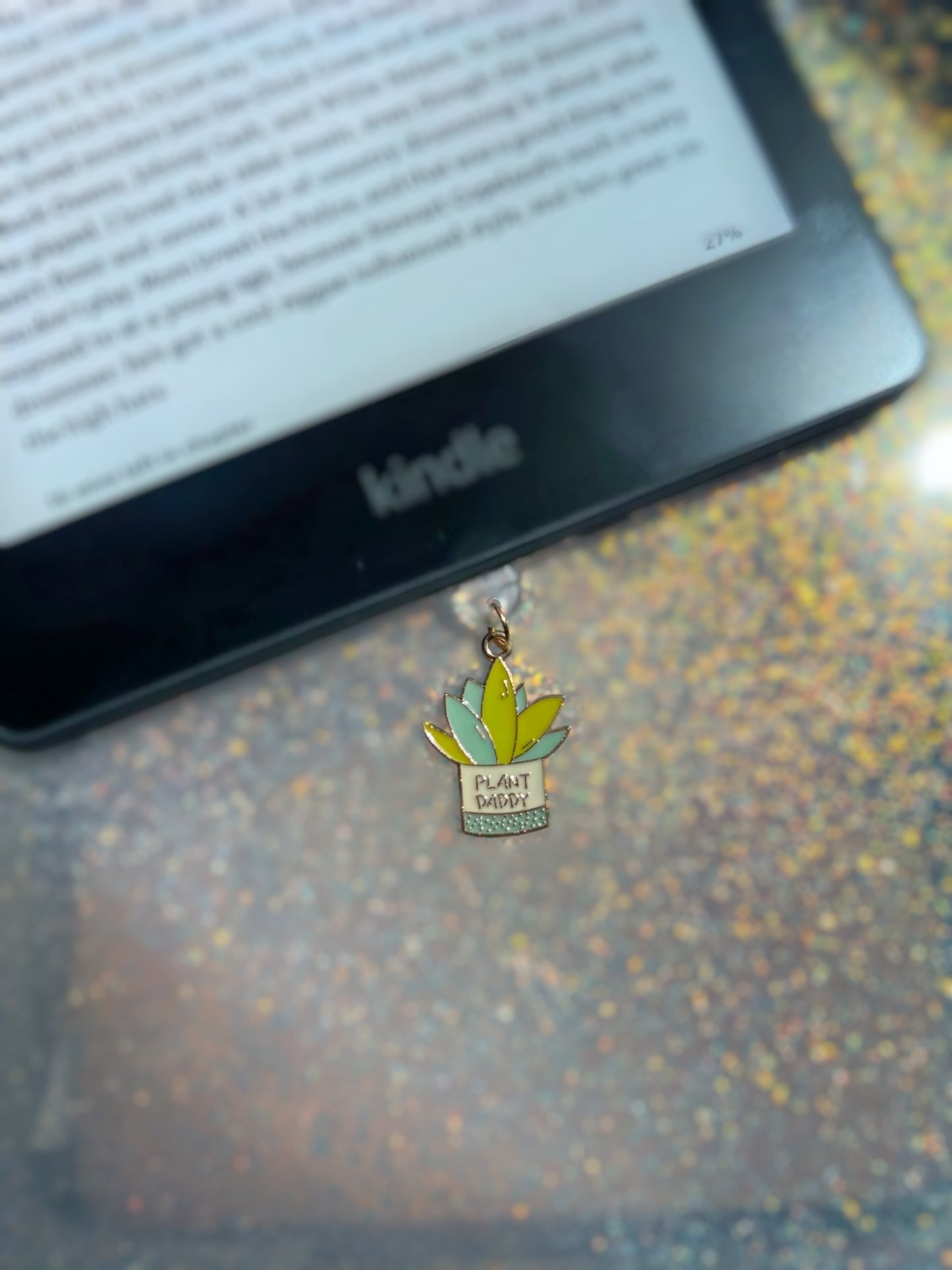 **FLASH SALE** Plant Theme Kindle Charm, Dust Plug Charm, Phone Plug Charm, Kindle Accessories, Booklover Gifts, Bookish Merch, Kindle Dust Plug, Kindle Initial Charm