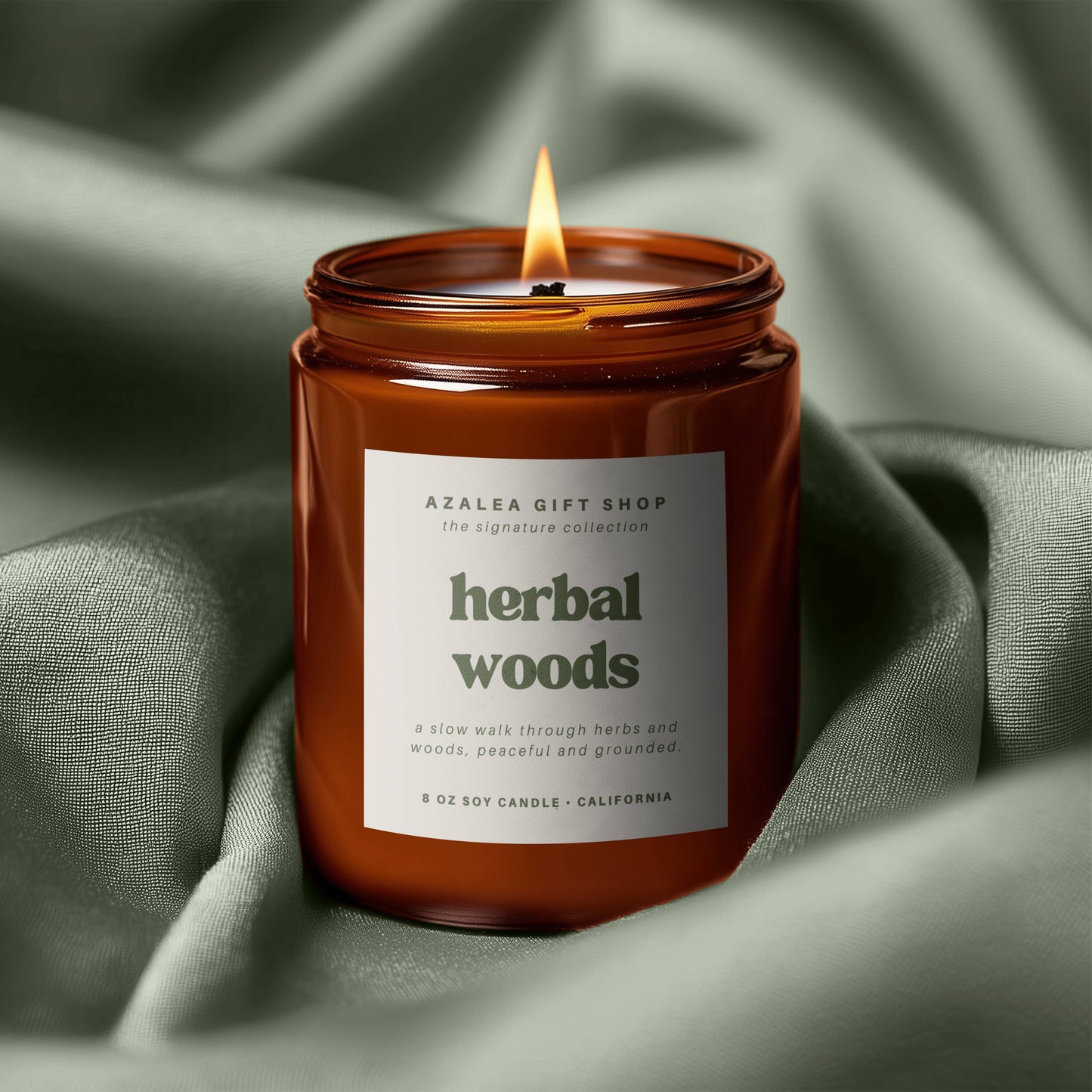 The Signature Collection | Herbal Woods | 8oz Soy Wax Candle