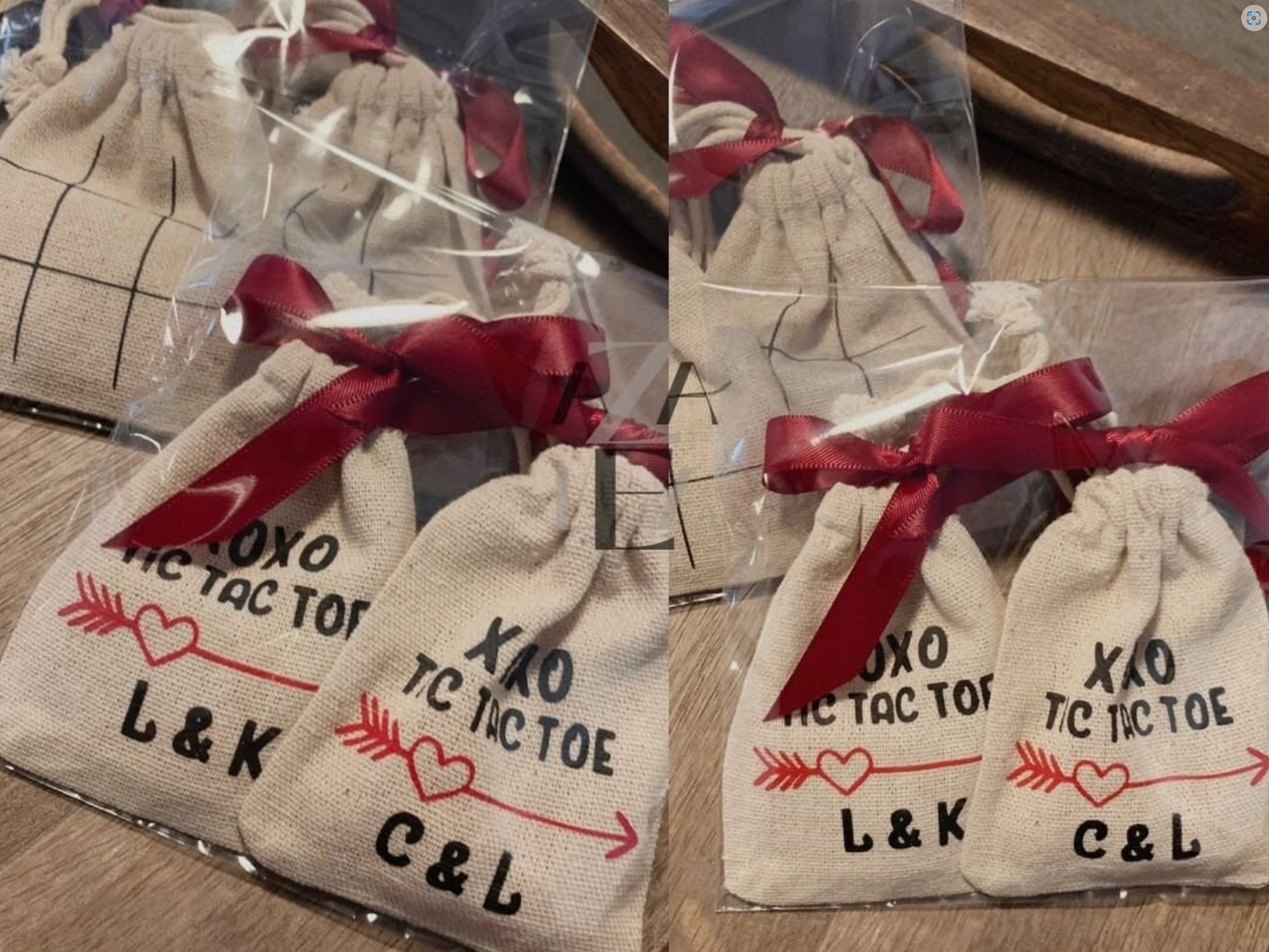 Quantity 5 Valentine’s Day Tic Tac Toe Personalized Kids Valentines Day Bag | Classmates Valentines | Valentine's Day Gift | Gift for kids | Busy Bag
