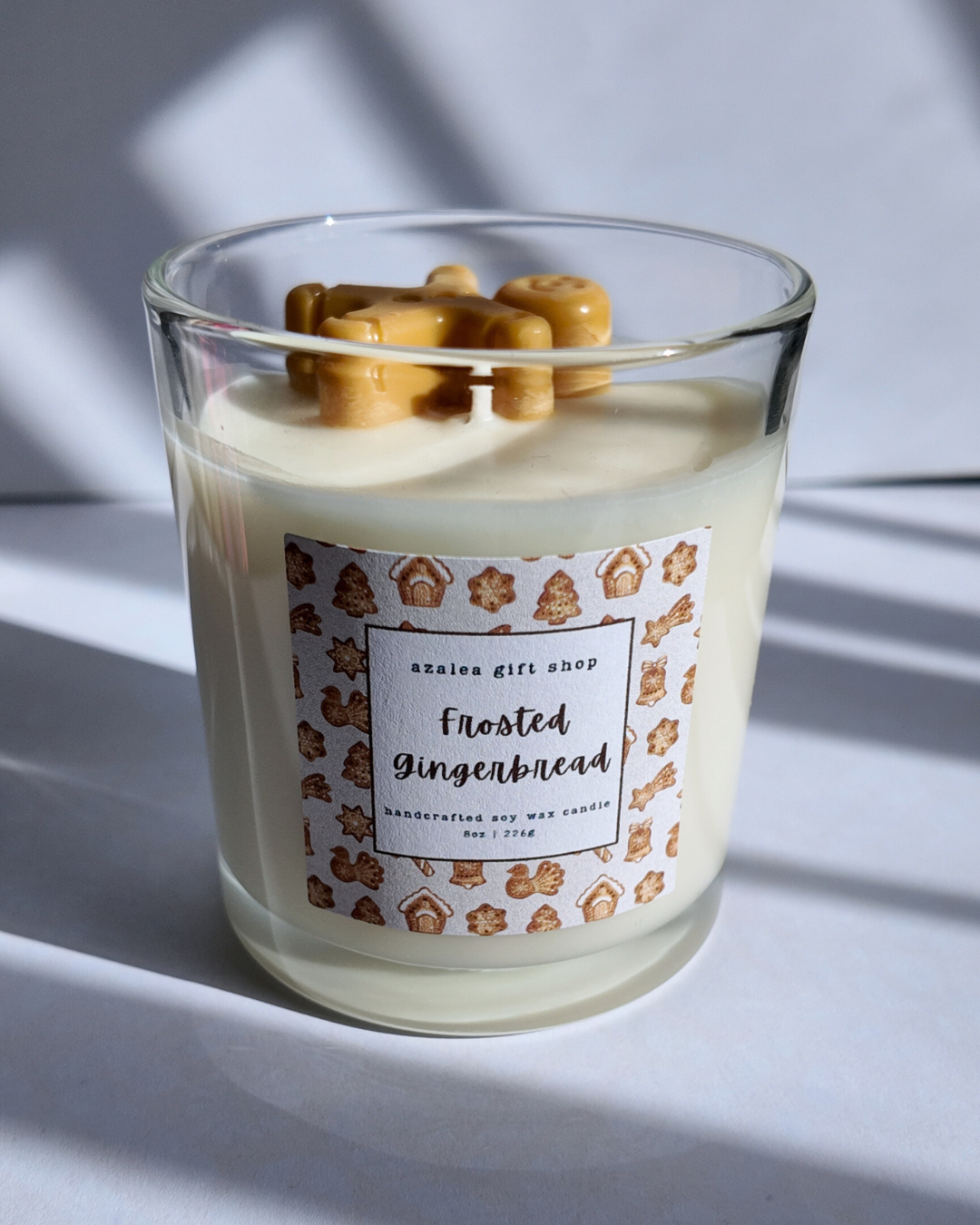8oz Soy Wax Candle – Frosted Gingerbread - Hand Poured