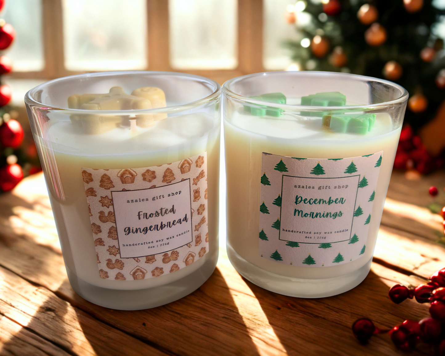 8oz Soy Wax Candle – December Mornings - Hand Poured