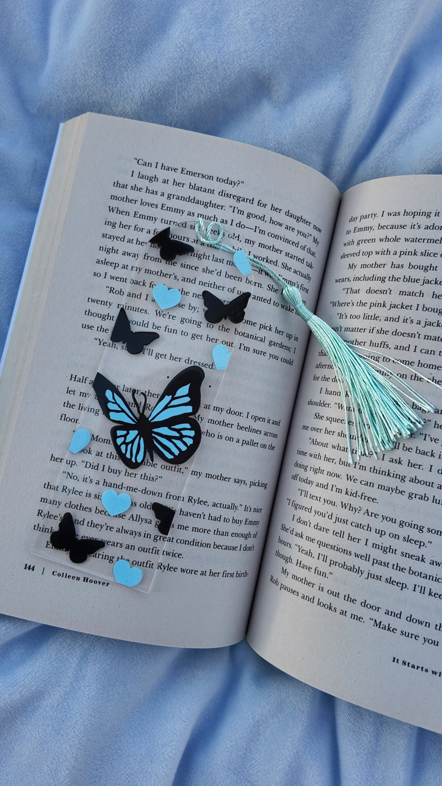 Blue Butterflies Acrylic Bookmark