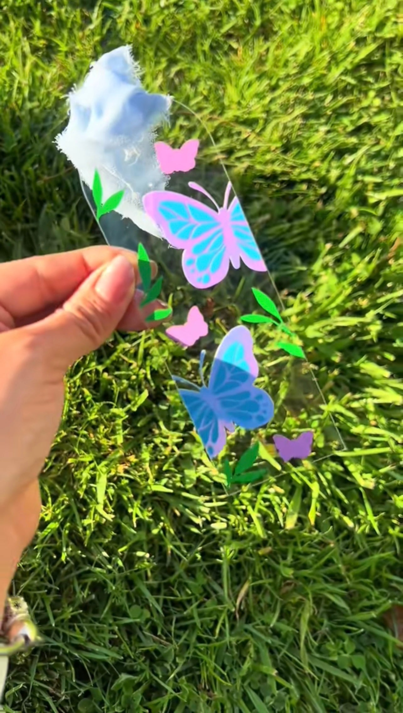 Iridescent Butterflies Acrylic Bookmark