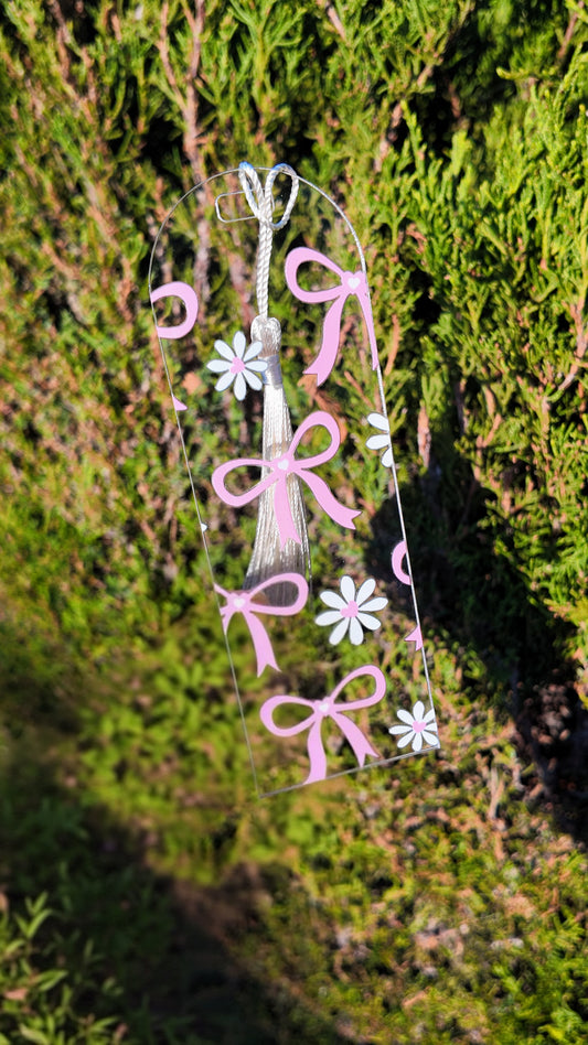 Pink Ribbons Acrylic Bookmark