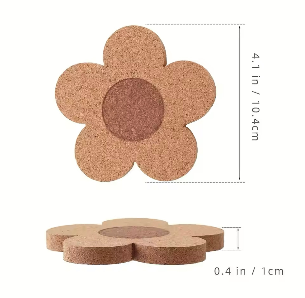 Flower-Shaped Cork Coaster | Eco-Friendly Drink Coasters | Decorative Table Protection