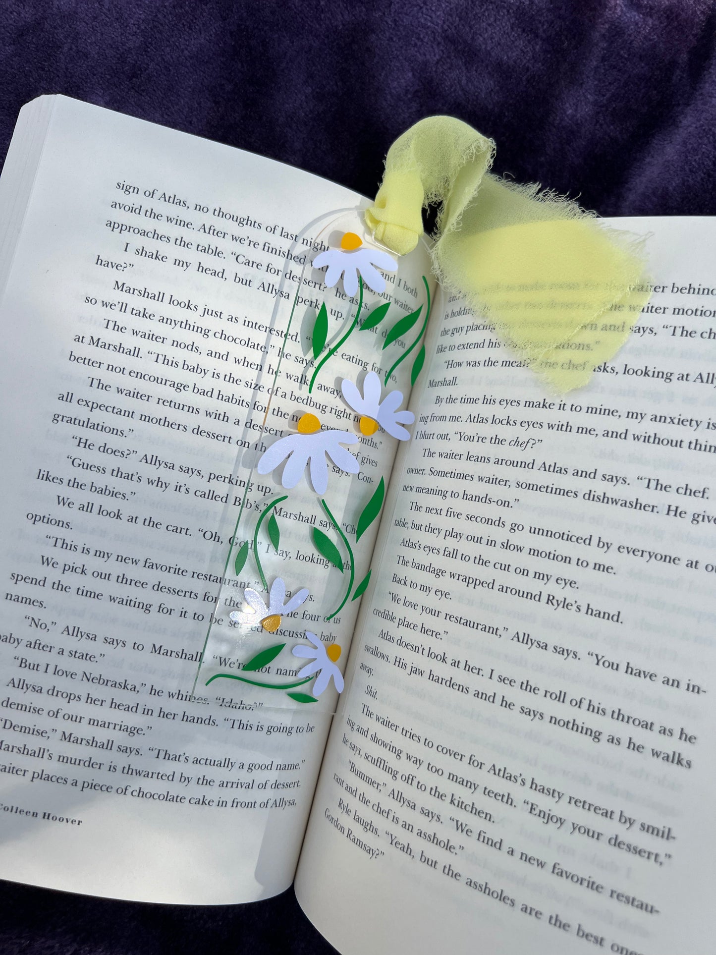 White Daisies Acrylic Bookmark