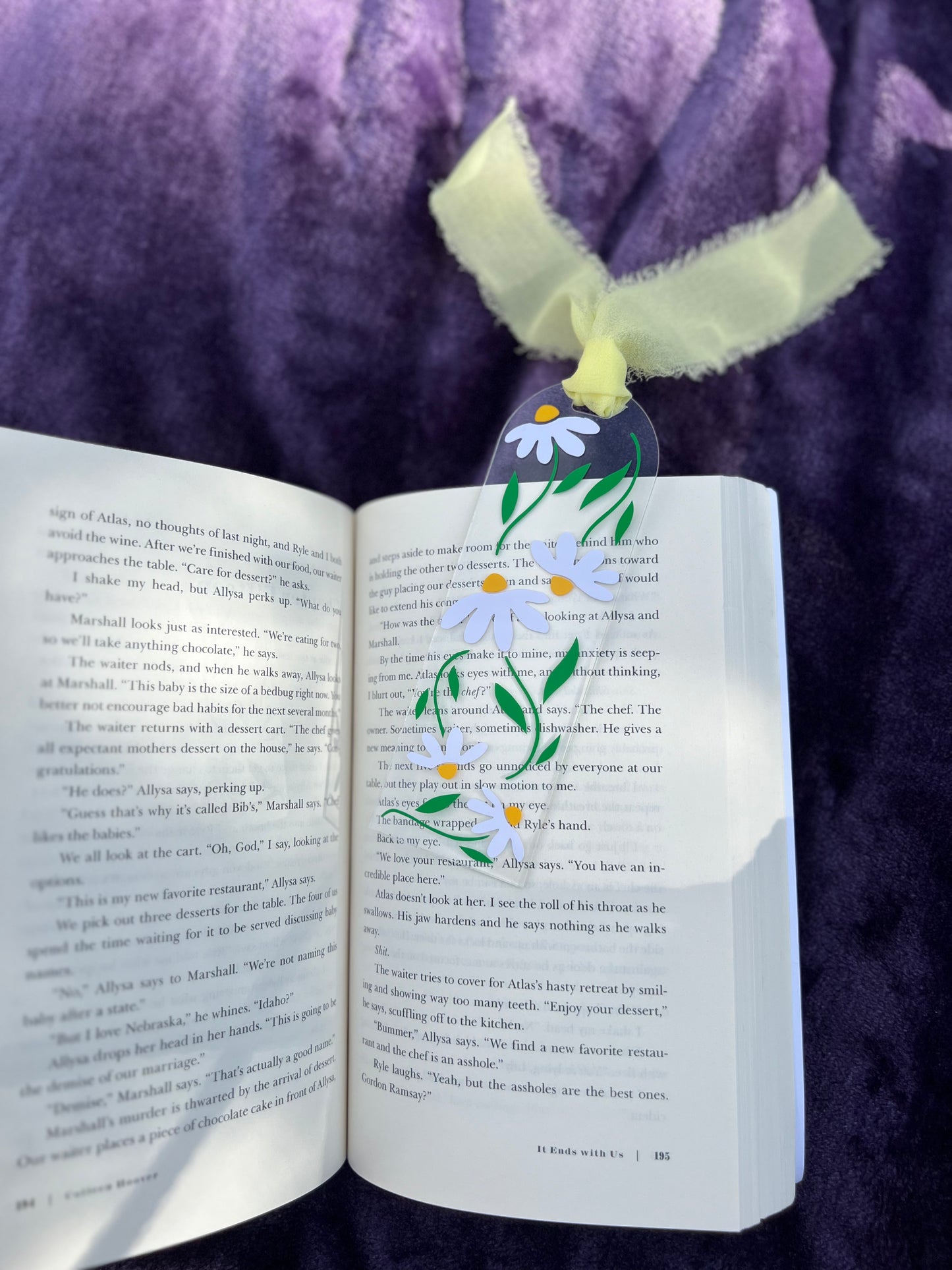 White Daisies Acrylic Bookmark