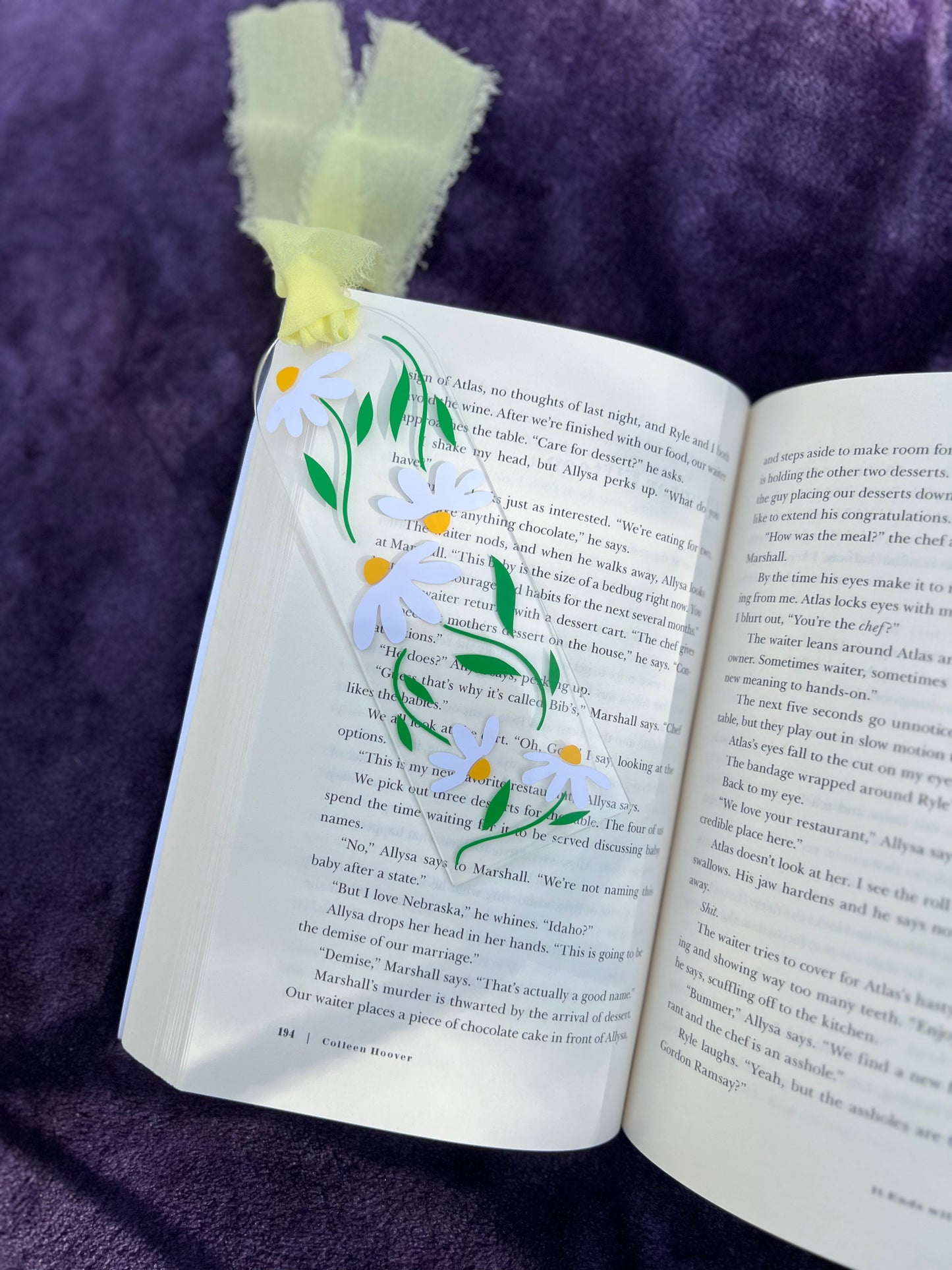 White Daisies Acrylic Bookmark