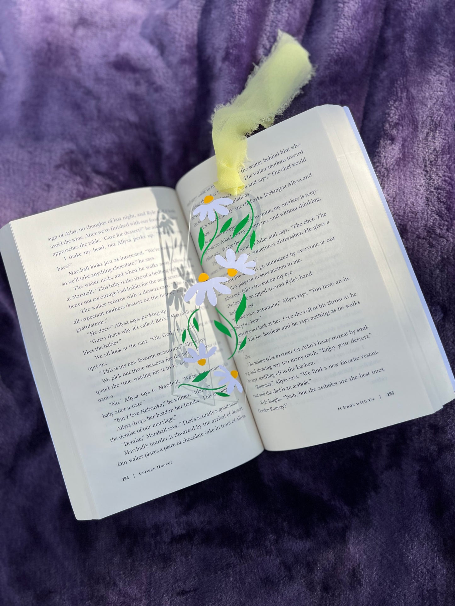 White Daisies Acrylic Bookmark