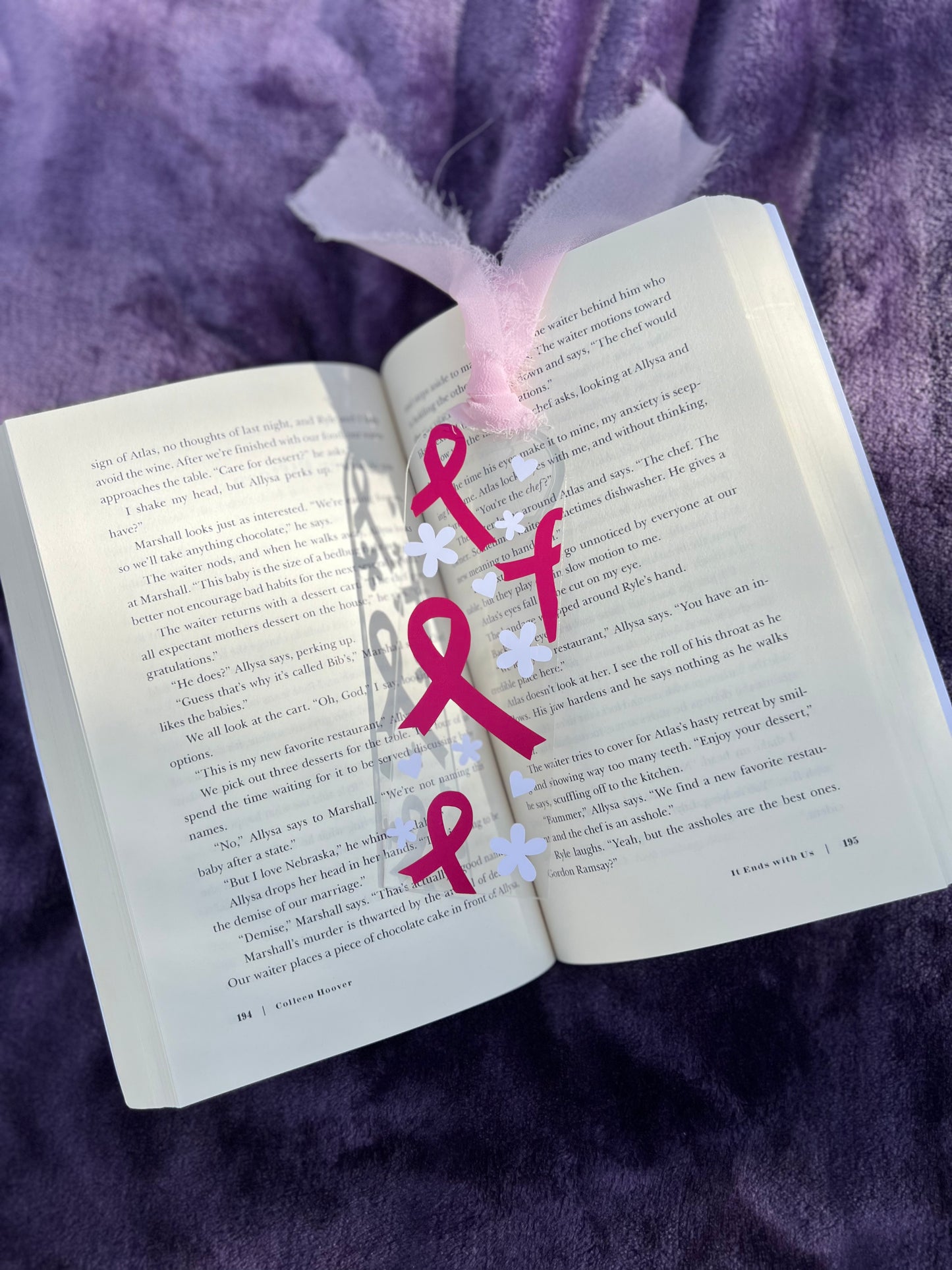 Pink Strength: Acrylic Bookmark for Breast Cancer Awareness