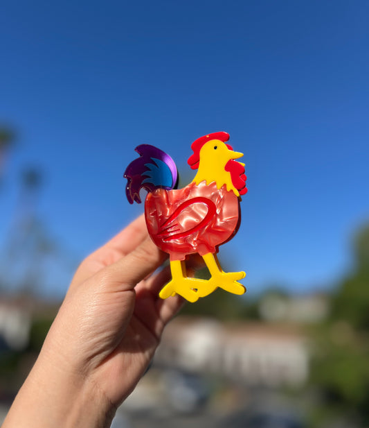 'Cluck-Claw Chic' Rooster Hair Claw