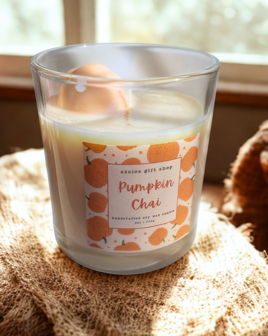8oz Soy Wax Candle – Pumpkin Chai - Hand Poured