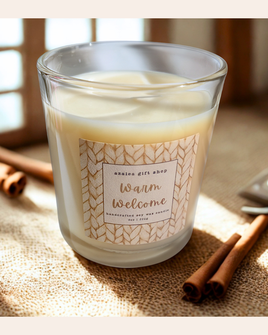 8oz Soy Wax Candle – Warm Welcome - Hand Poured