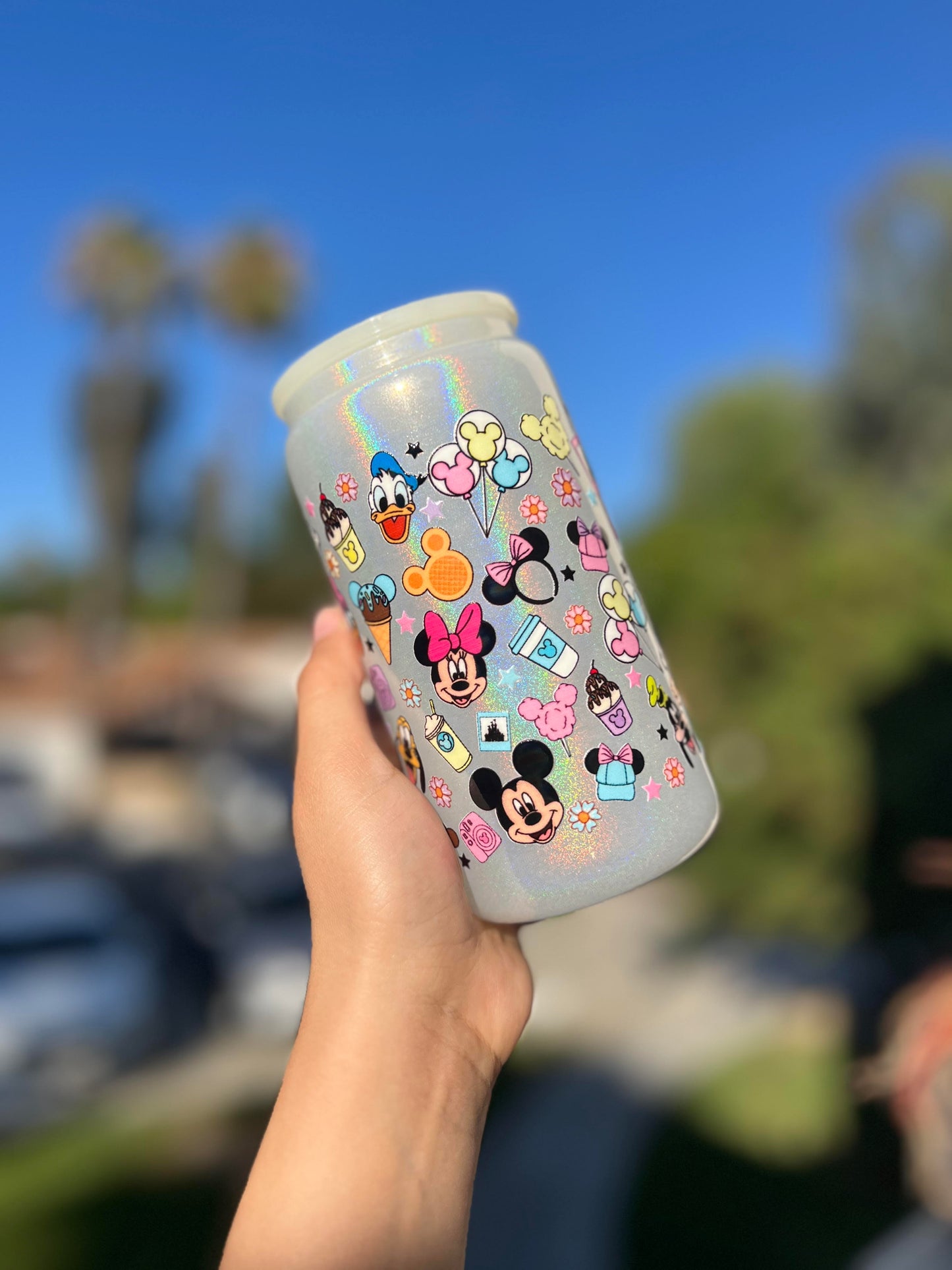 Shimmer Glass Can 16oz Theme Park Food