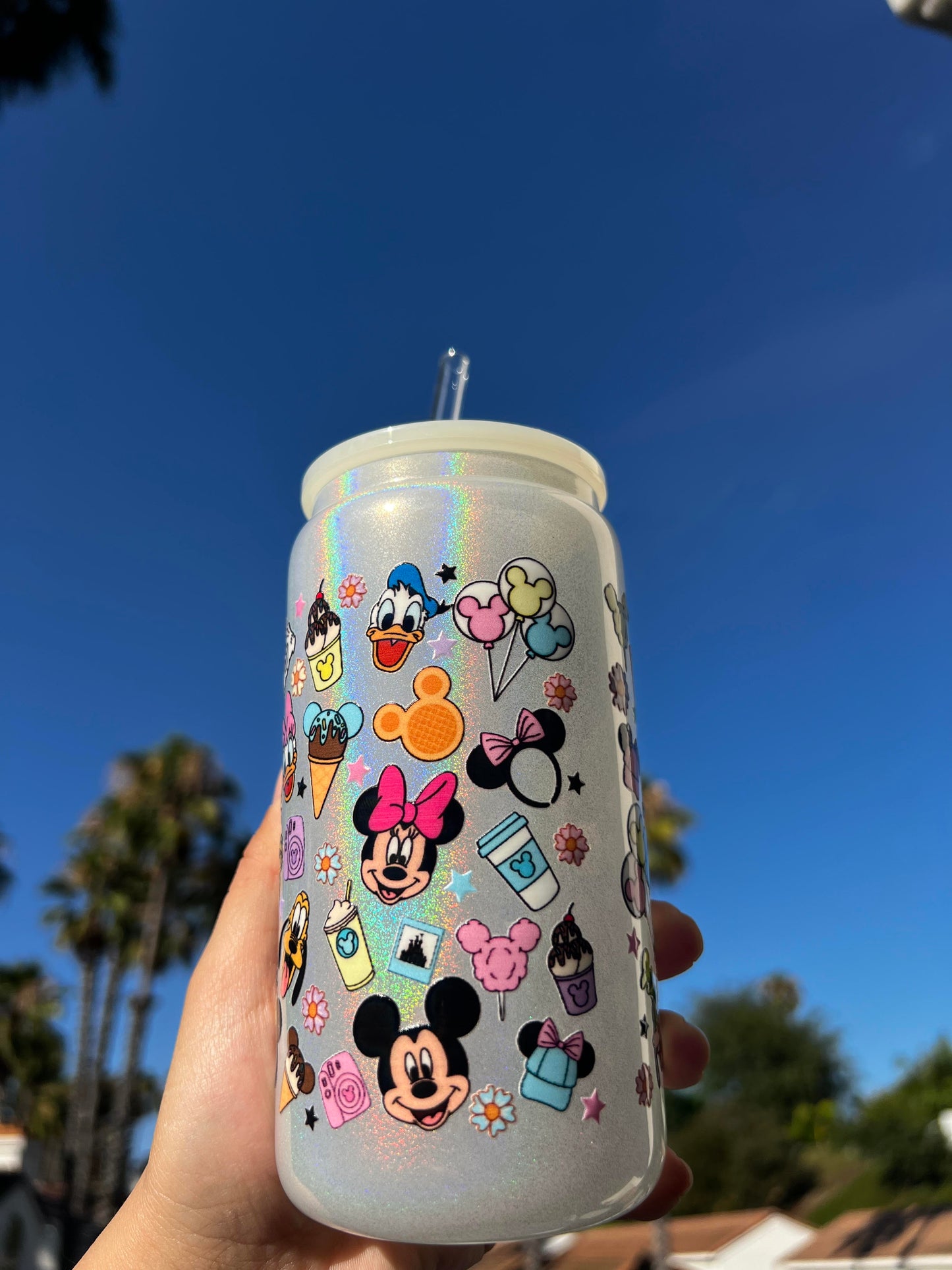 Shimmer Glass Can 16oz Theme Park Food