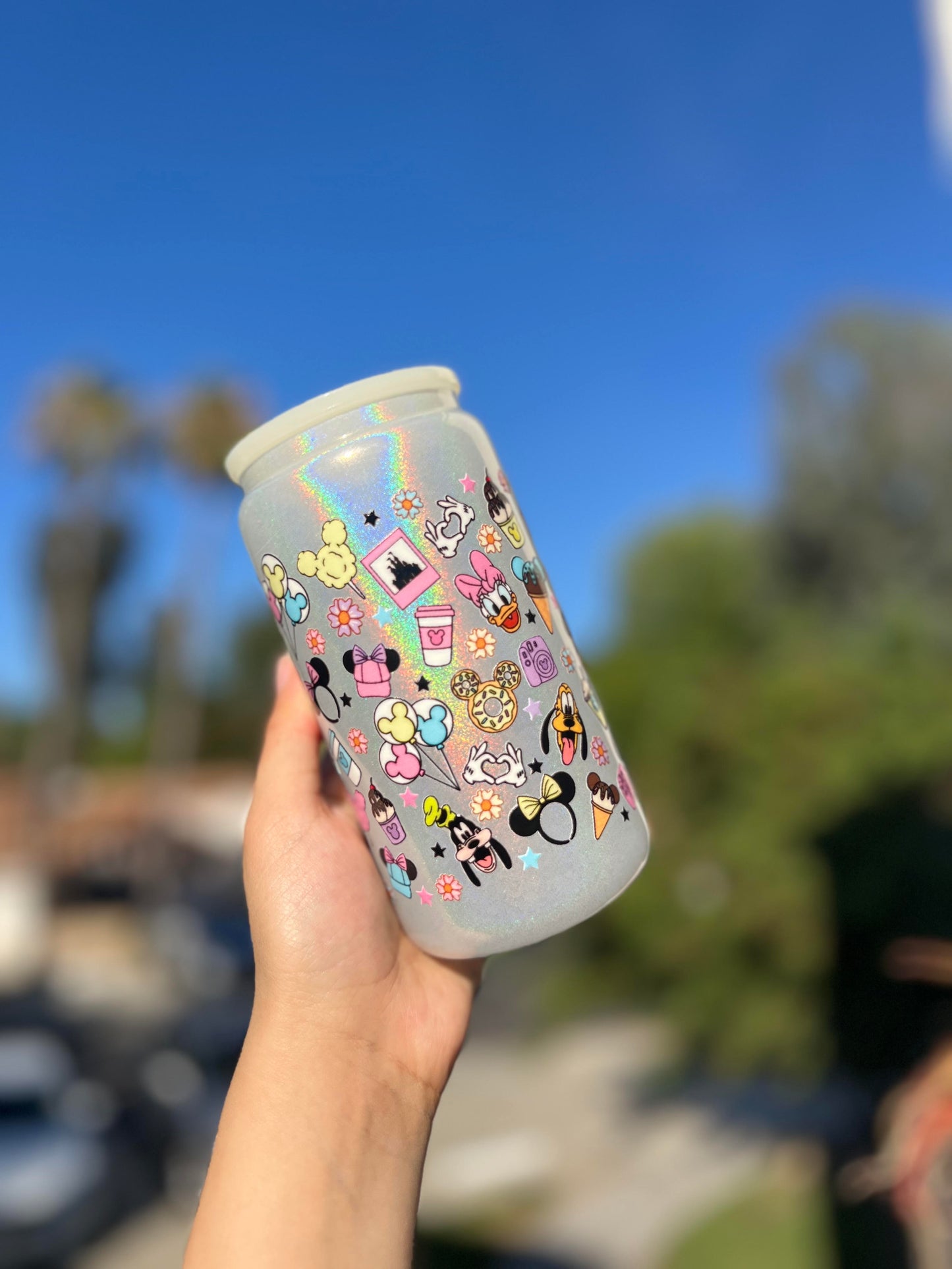 Shimmer Glass Can 16oz Theme Park Food